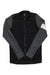 The Rapha Mens Pro Team Long Sleeve Training Jersey features a black body, dark grey sleeves, a white stripe on the left upper arm, and a full front zipper—premium cycling apparel for dedicated riders.
