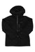 The Marmot Womens Lightray GTX Jacket is a black waterproof jacket with a hood, front zipper, long sleeves, and Marmot logo on the chest, shown laid flat on a white background.