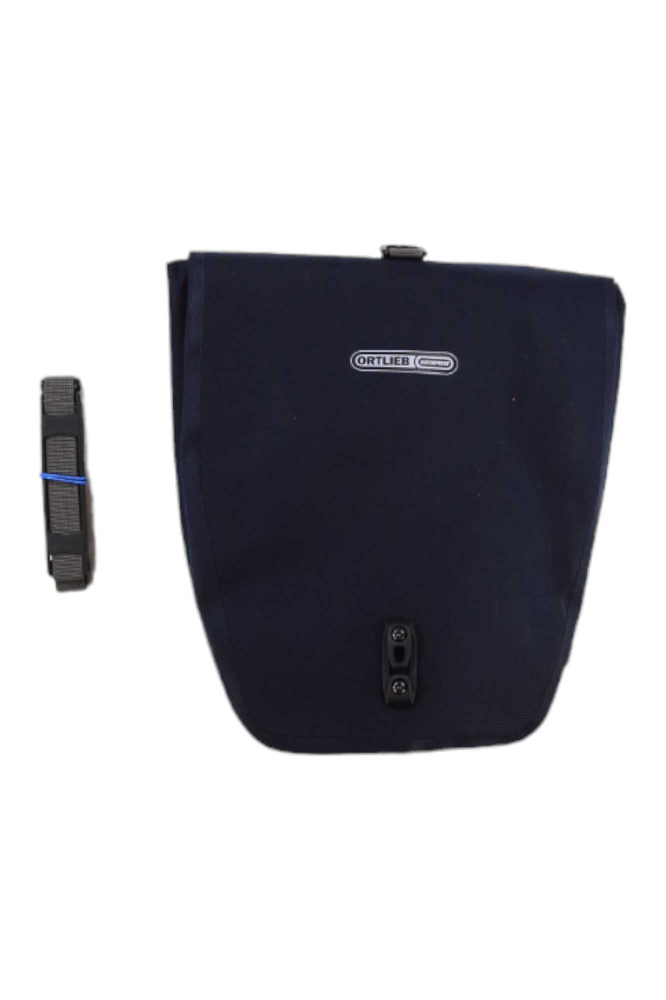 Ortlieb Back Roller single pannier, dark navy with front latch and mounting strap