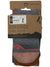 Women’s long sock in gray merino knit, red chevron at shin