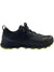 Lowa men's Amplux shoe with dark upper, neon green outsole and logo at side