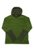 Men's crossover hoody with hood, olive green with dark gray chevron panels
