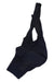 A crumpled dark navy Rapha Womens RCC Bib Shorts, featuring subtle RAPHA branding and a single shoulder strap, is displayed against a white background.