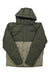 The Mens Fordham Jacket is a two-tone puffer with hood and snap buttons, featuring dark olive green and light beige panels, 700 fill waterproof down, and the Marmot logo on the chest.