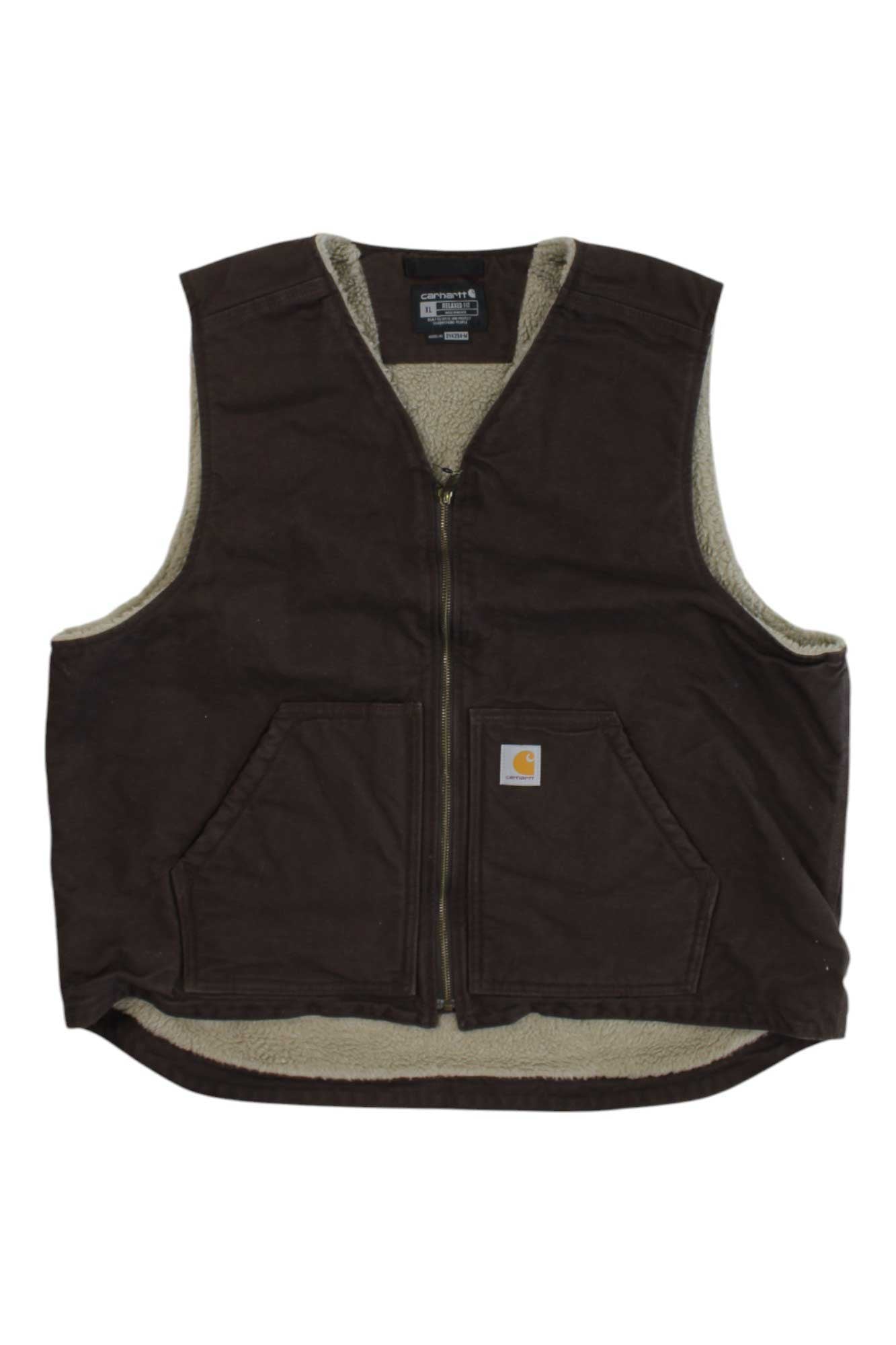 Carhartt Mens Washed Duck Sherpa-Lined Vest Carhartt