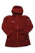 The Mammut Womens Convey Tour HS Hooded Jacket is a maroon, lightweight GORE-TEX jacket with long sleeves, a front zipper, hood, and small Mammut logos on the chest and sleeve, offering waterproof protection for women.