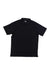The Rhone Men's Delta Pique Polo, a black collared polo with a two-button placket, offers athleisure style and moisture-wicking comfort, shown flat against a white background.