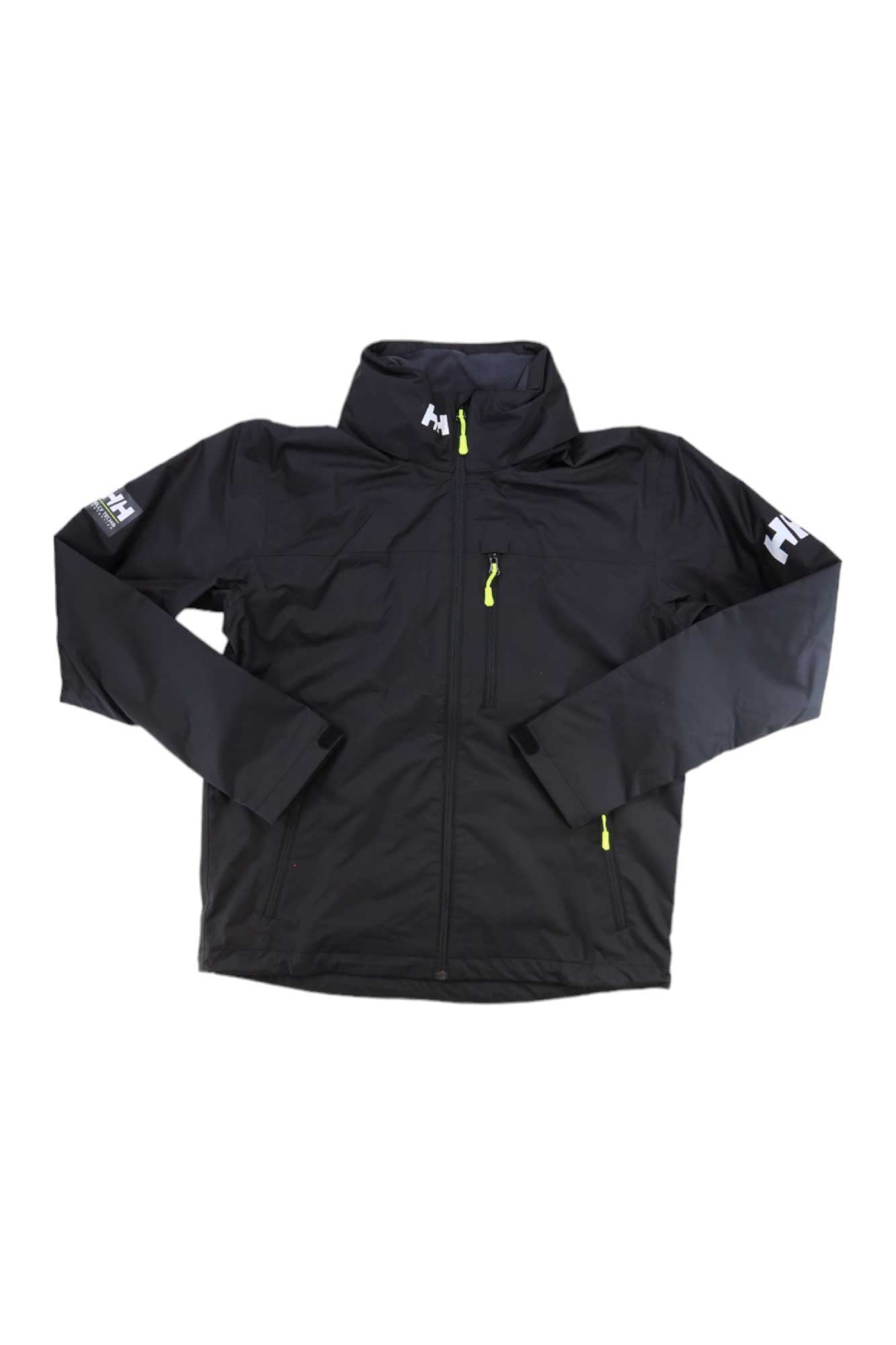 Men's black hooded jacket with two-tone pull tabs and full front zipper