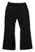 The Spyder Womens Winner Pant is a black ski pant for women, featuring two front zippered pockets and slightly flared bottom legs, shown laid flat on a white background.