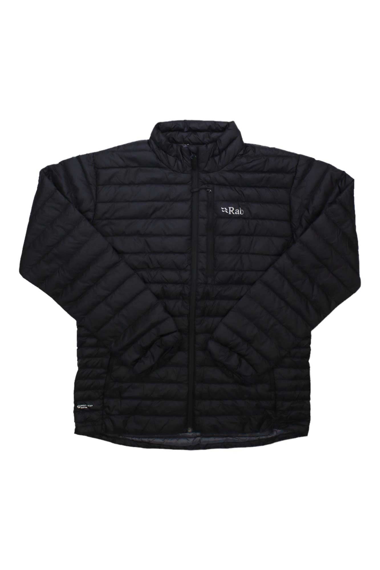 Men's Rab Microlight puffer jacket, black, full-zip quilted front