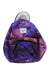 The Herschel Supply Co Nova Mini Backpack is a small bag with a purple and pink floral pattern, metal zippers, front pocket, adjustable straps, and a white rectangular Herschel logo patch on the front.