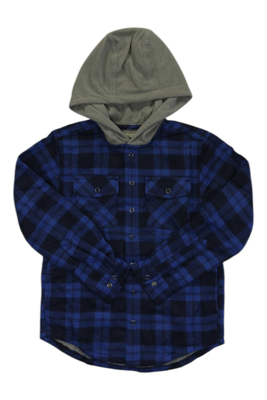 L.L.Bean Kids Fleece Lined Flannel Plaid Hooded Shirt L.L.Bean