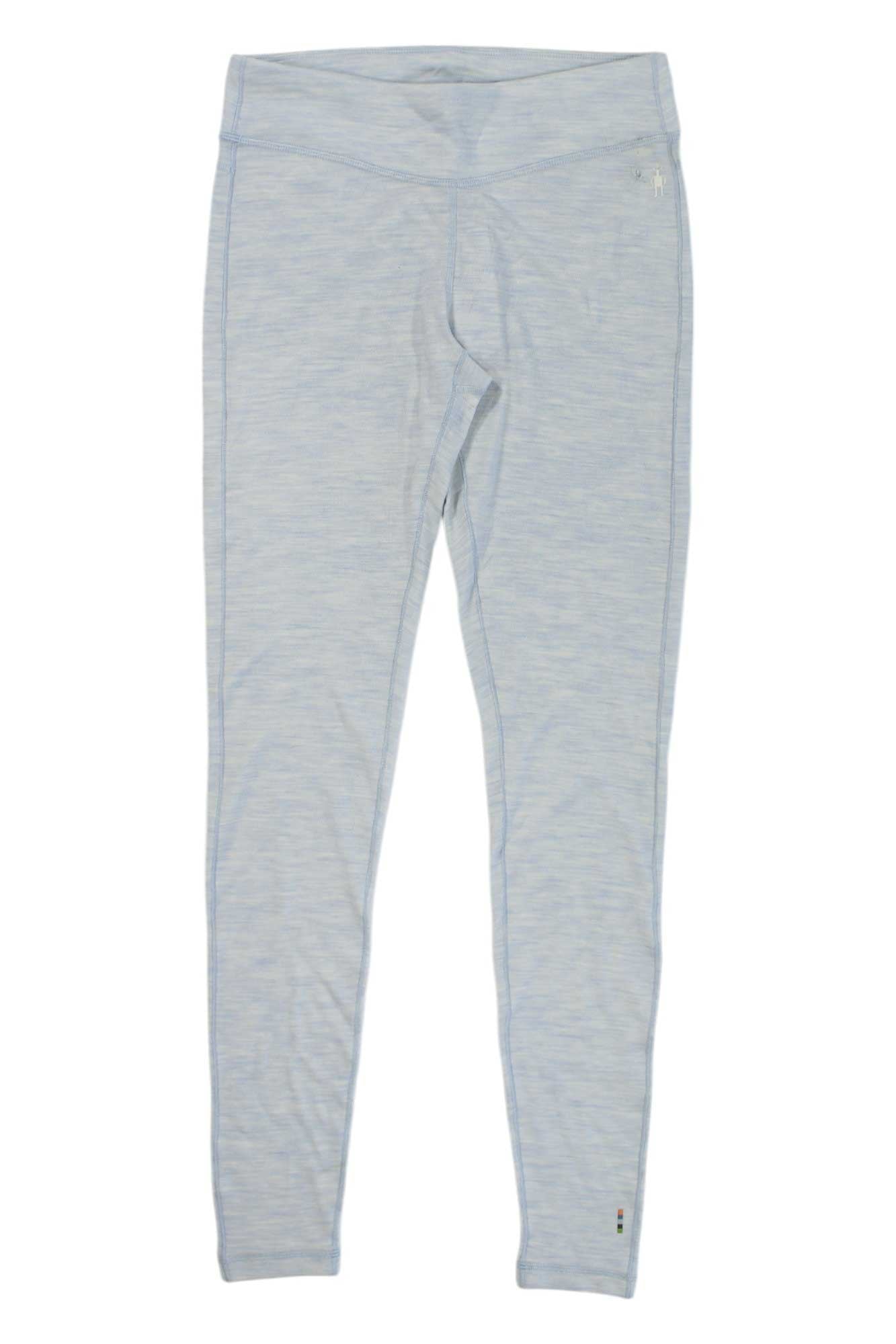 Smartwool women's Merino 250 baselayer bottoms, light blue heather, elastic waist
