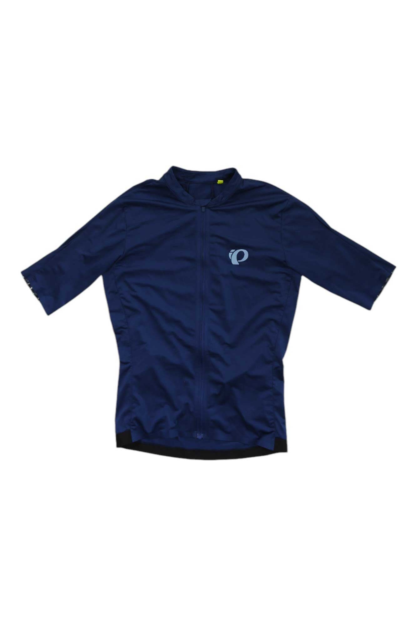 Men's cycling jersey: dark navy short-sleeve half-zip with logo