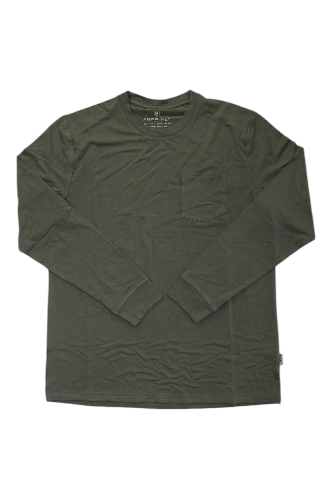 Free Fly Mens Bamboo Flex LS Pocket Tee Free Fly