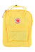 Kanken backpack, warm yellow with front organizer panel and top handle straps