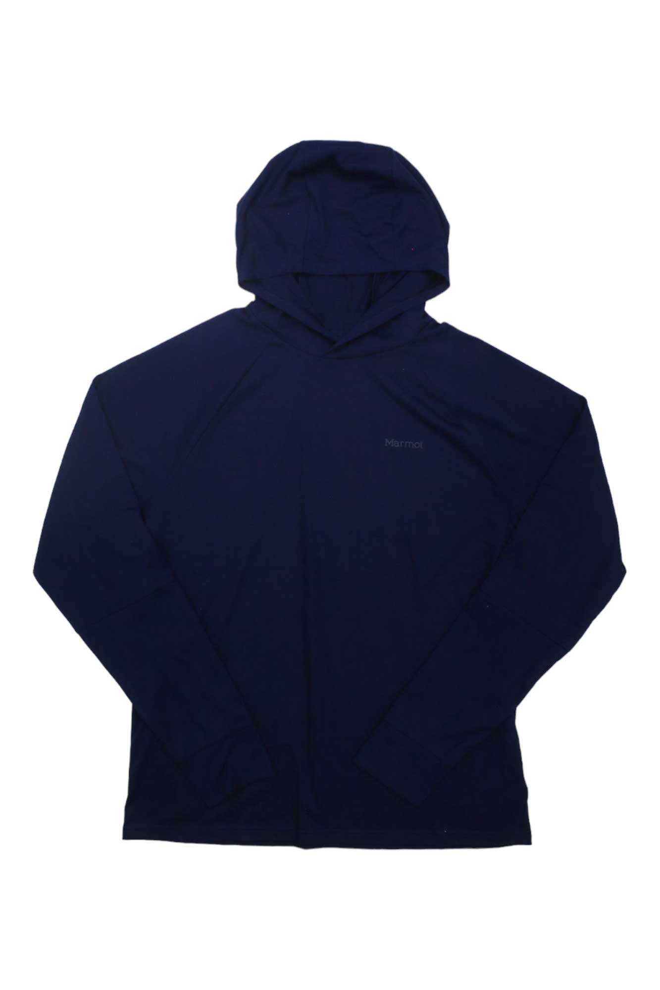 Men's crossover hoody with adjustable hood, dark navy color