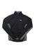 The Modesto 3 Cycling Jacket is black and gray with long sleeves, a full front zipper, LG logo on the chest, mesh sleeve panels, reflective accents, wind protection, and a high collar for comfort.