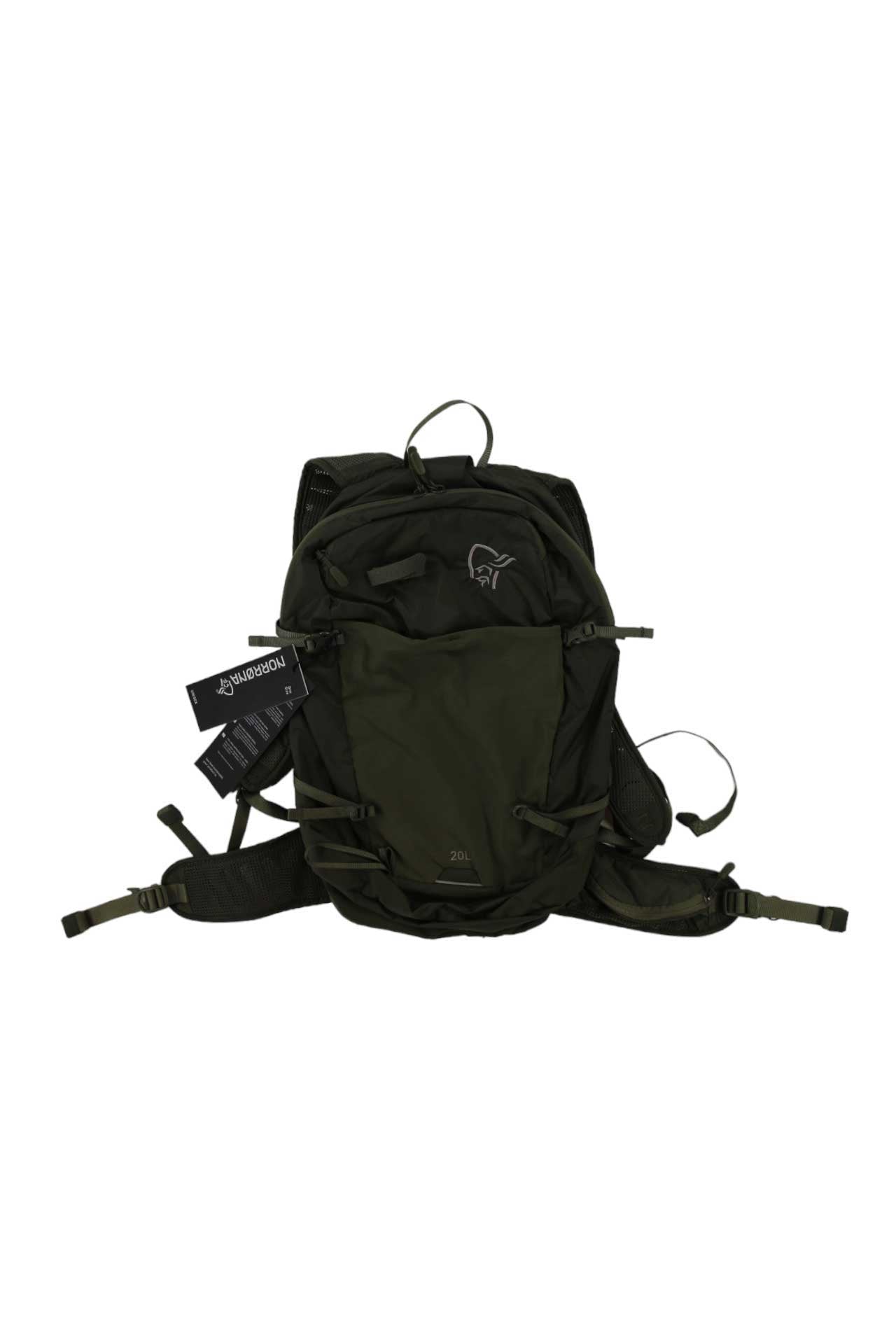 Dark green 20L hiking backpack with top handle and front pocket