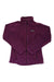 Deep plum fleece full-zip jacket with stand collar and zippered front pockets