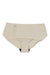 A pair of Proof Womens Period & Leak Proof Everyday Panty in light beige with scalloped edges, offering comfort and support, displayed flat on a white background.