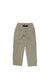 Khaki belted hiking pants with zip fly, button, and cargo-style side pockets