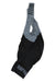 A pair of Rapha Mens Pro Team Bib Shorts II - Regular in black and gray with RAPHA in white on the leg cuff, race-grade chamois for comfort, and gray shoulder straps featuring horizontal stripes.