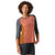 Women's merino sport 3/4 sleeve bike tee, rust front with dark gray raglan sleeves