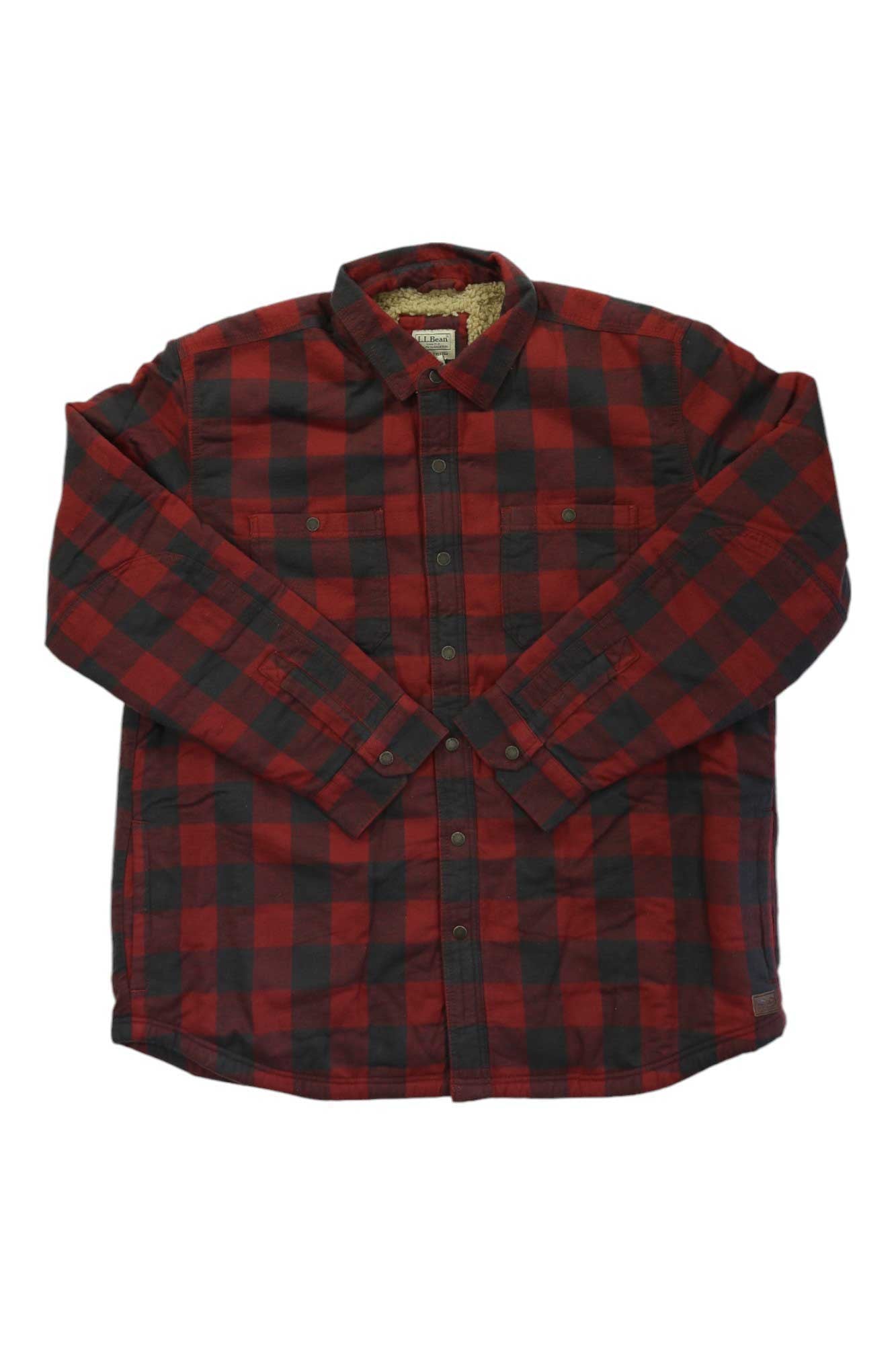 L.L.Bean Mens Sherpa Lined Scotch Plaid LS Shirt L.L.Bean