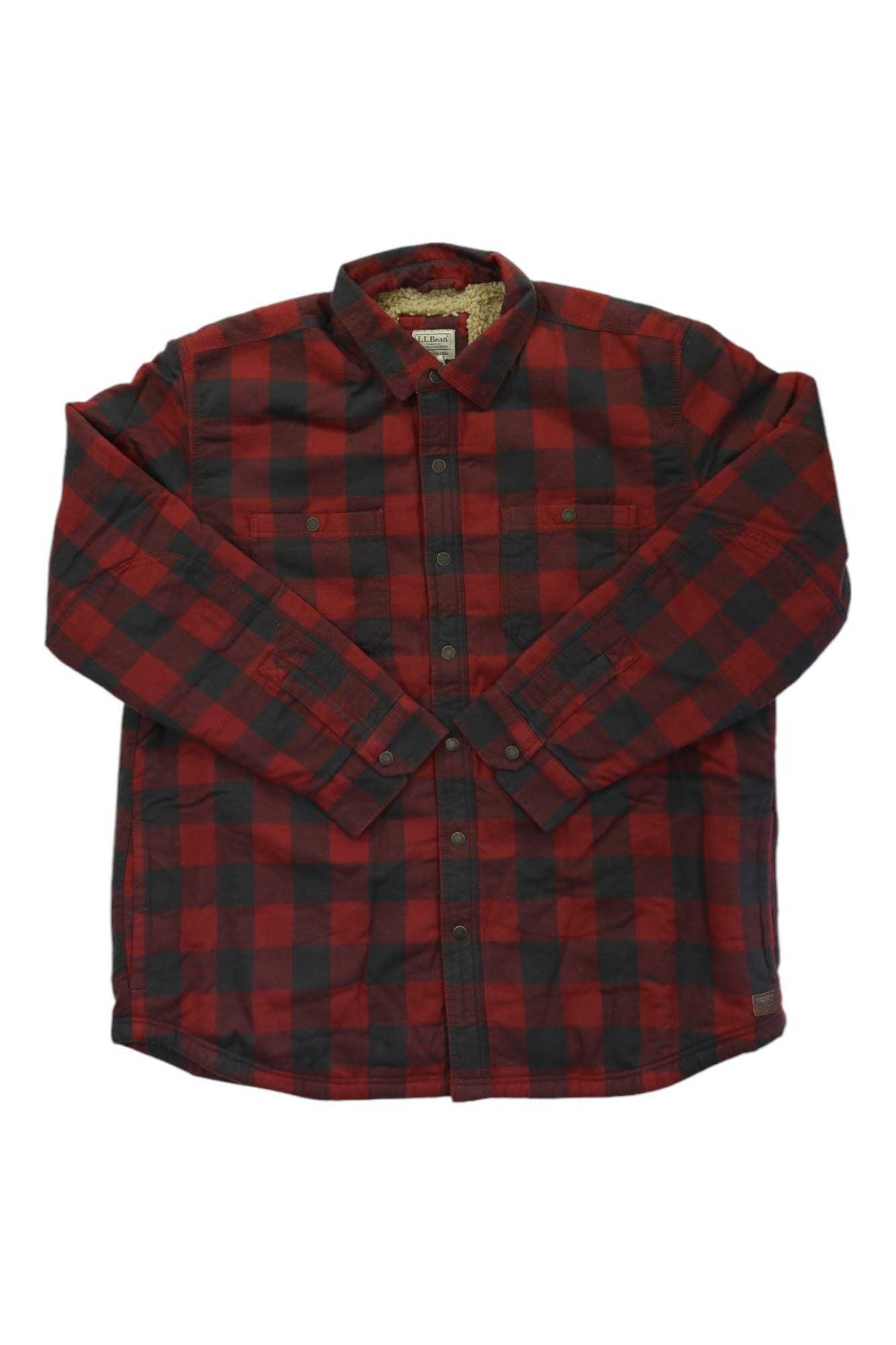 L.L.Bean Mens Sherpa Lined Scotch Plaid LS Shirt L.L.Bean