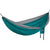 DoubleNest hammock with teal-green fabric and gray edge trim; hanging straps at ends