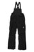 The Burton Mens Snowdial 2L Bib Pant is shown laid flat on a white background. These black waterproof snowboard bib pants feature adjustable shoulder straps, a front chest pocket, side pockets, and a small white mountain logo on the upper right thigh.