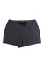 The Marmot Women’s Kodachrome 5 Inch Short in plain black, featuring belt loops and a front zipper, is shown laid flat on a white background. These quick-drying shorts are perfect for outdoor adventures.