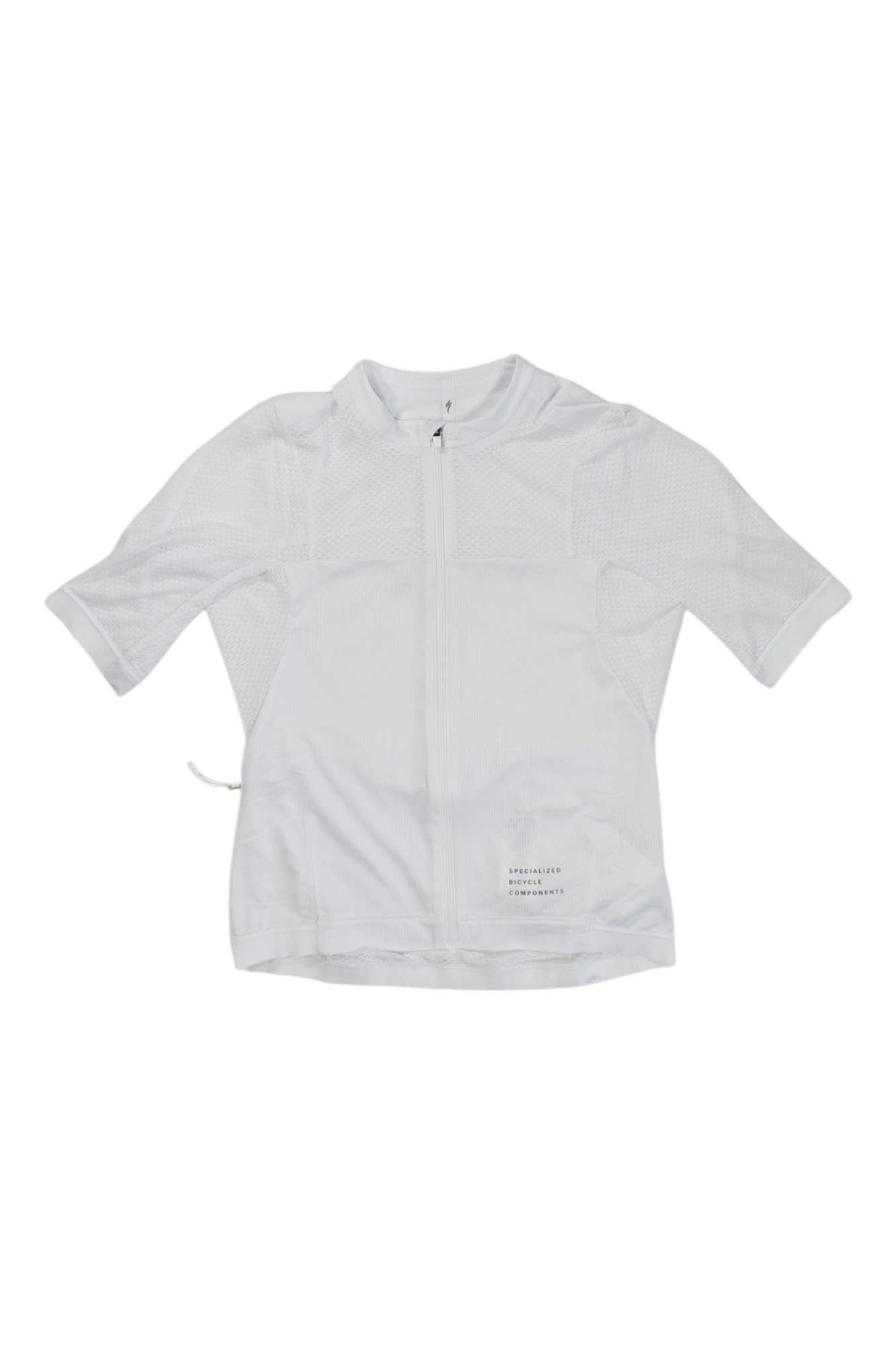 Women's kinetic training jersey, light gray, full-zip front, short sleeves