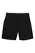 Men's black heather shorts with button closure and side pockets