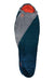 Kelty Cosmic Synthc women's sleeping bag, grey blue and teal, red hood