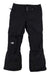 Black The North Face Womens Sally Insulated Pant featuring a zippered pocket, button and zip closure, and white North Face logo on the left thigh. These women’s insulated ski pants are shown flat on a white background.
