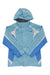 The Nimbostratus Triclimate 3-in-1 Jacket is light blue with white and dark blue accents, a front zipper, waterproof shell, insulated liner, and features The North Face logo on the left chest.