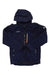 The Mammut Mens Stoney HS Thermo Jacket in navy features a front zipper, two side zip pockets, a chest zip pocket with an orange accent, is waterproof, and displays the Mammut logo on the left chest and sleeve.