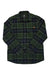 The Mammut Men's Trovat LS Shirt is a green and navy plaid, long-sleeve button-up flannel with a collar and chest patch, designed for comfort with moisture-wicking properties—ideal for hiking.