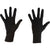 Black five-finger glove liners with extended fingers and snug cuff