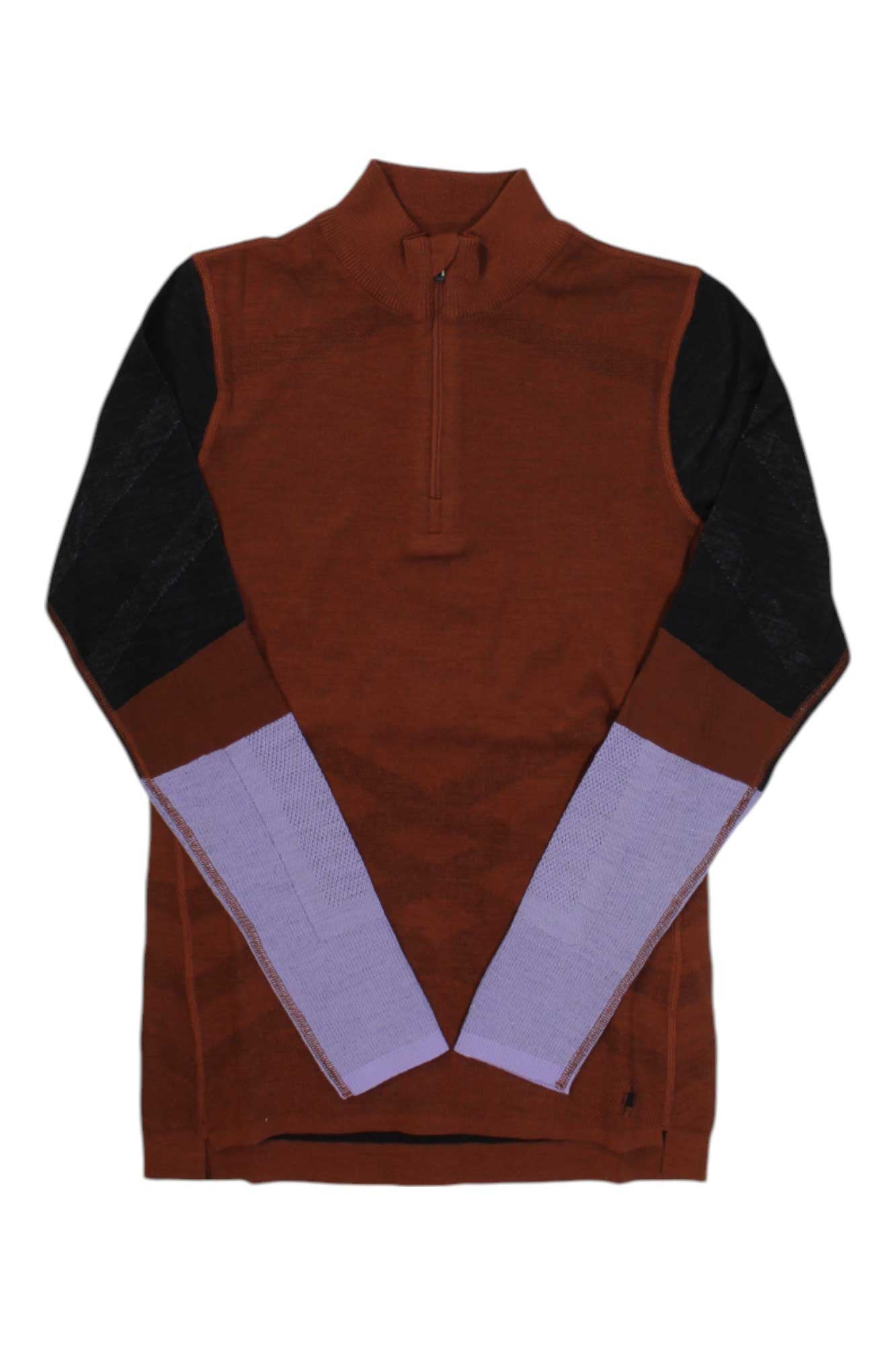 Smartwool Womens Intraknit Thermal Merino Colorblock 1/4 Zip Base Layer Top