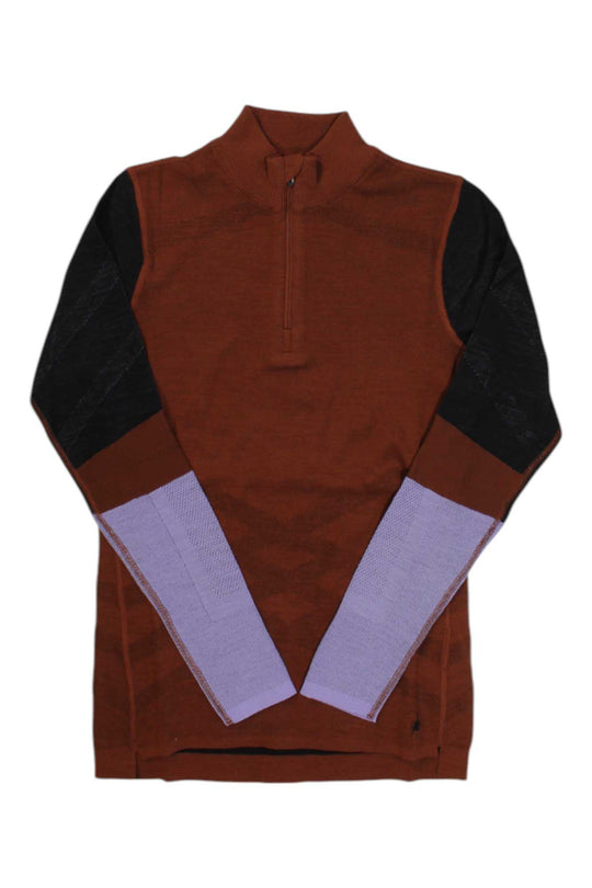 Smartwool Womens Intraknit Thermal Merino Colorblock 1/4 Zip Base Layer Top