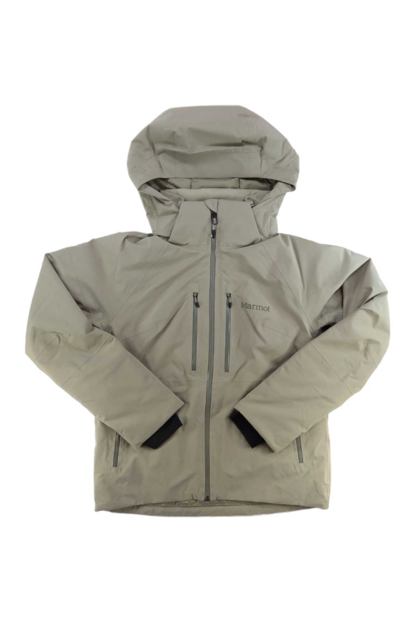 Women's hooded zip jacket with adjustable drawcords, dark gray-green