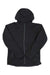 The Black Diamond Womens Element Hoody is a plain black zip-up fleece jacket with a hood, long sleeves, and two side pockets, perfect as a breathable midlayer. Displayed on a white background.