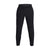 Under Armour Men's Storm Run Pant in black features stretch-woven fabric, an elastic waistband, and a tapered leg design, shown on a plain white background.