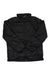 The Burton Kids Vers-Heat Insulated Jacket is a black, quilted jacket with diamond-pattern stitching, long sleeves, a front zipper, high collar, breathable insulation for comfort, and a slightly shiny finish.