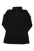 Women's black quarter-zip t-neck long-sleeve top