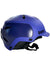 A side view of the Bern Watts 2.0 Helmet in blue matte, featuring ventilation slots, MIPS for impact protection, a short brim, black straps, and the bern logo on the side.