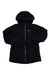 Women's black hooded puffy jacket with full-length zipper